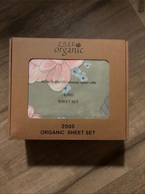 King Sheet Set in Sage Green with Pink Floral